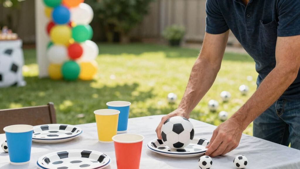 kids' soccer-themed party supplies