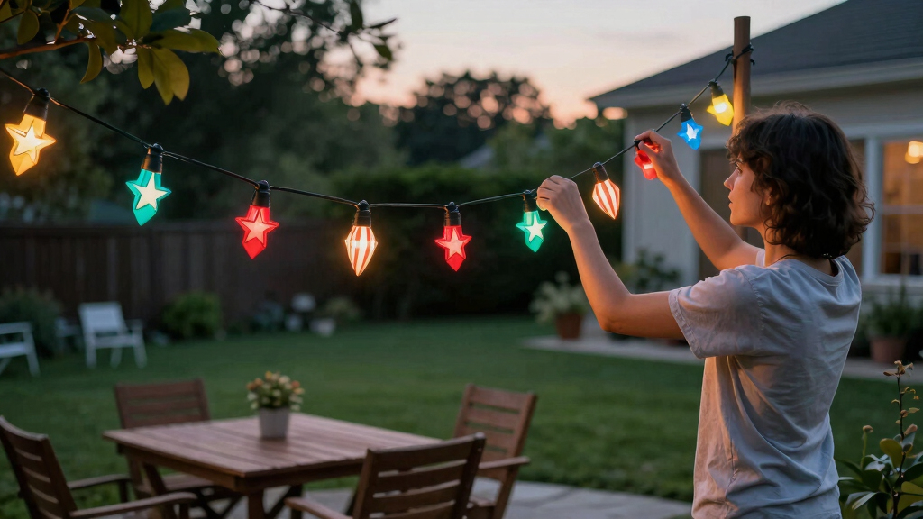 patriotic outdoor string lights
