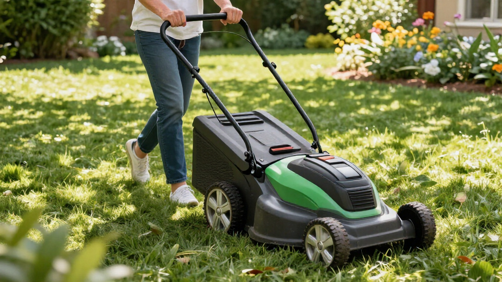 electric lawn mower self propelled