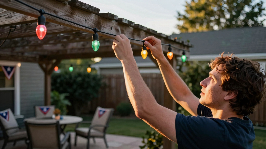 patriotic outdoor string lights