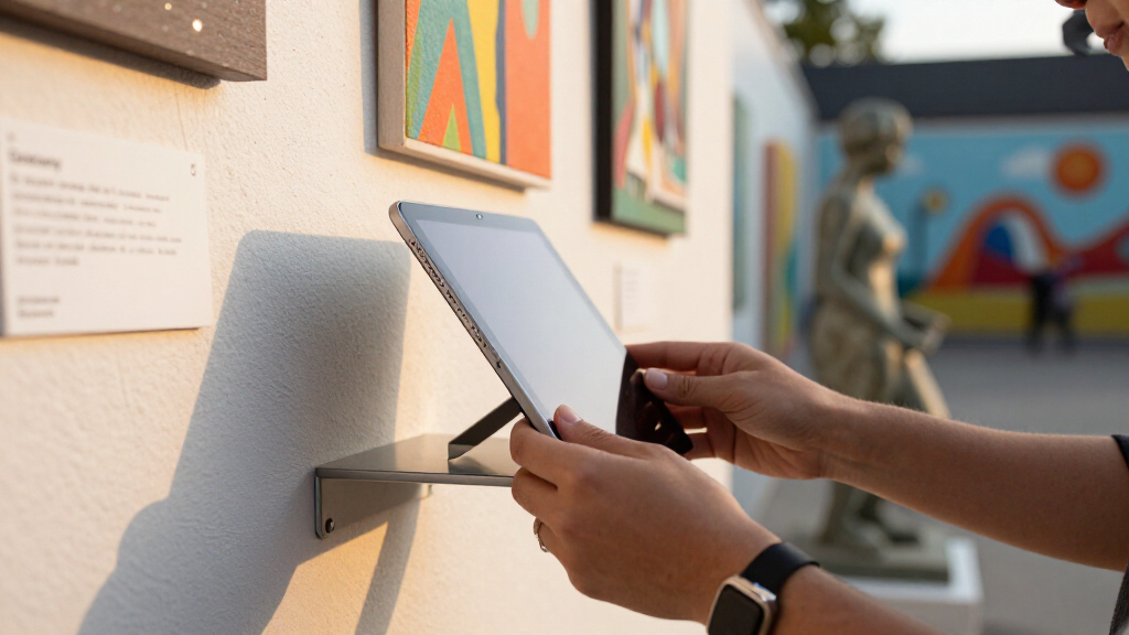 tablet stands for gallery labels secure