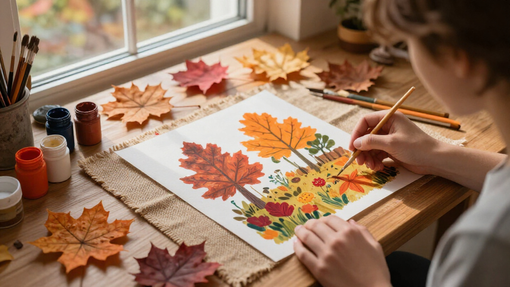 fall-themed art supplies