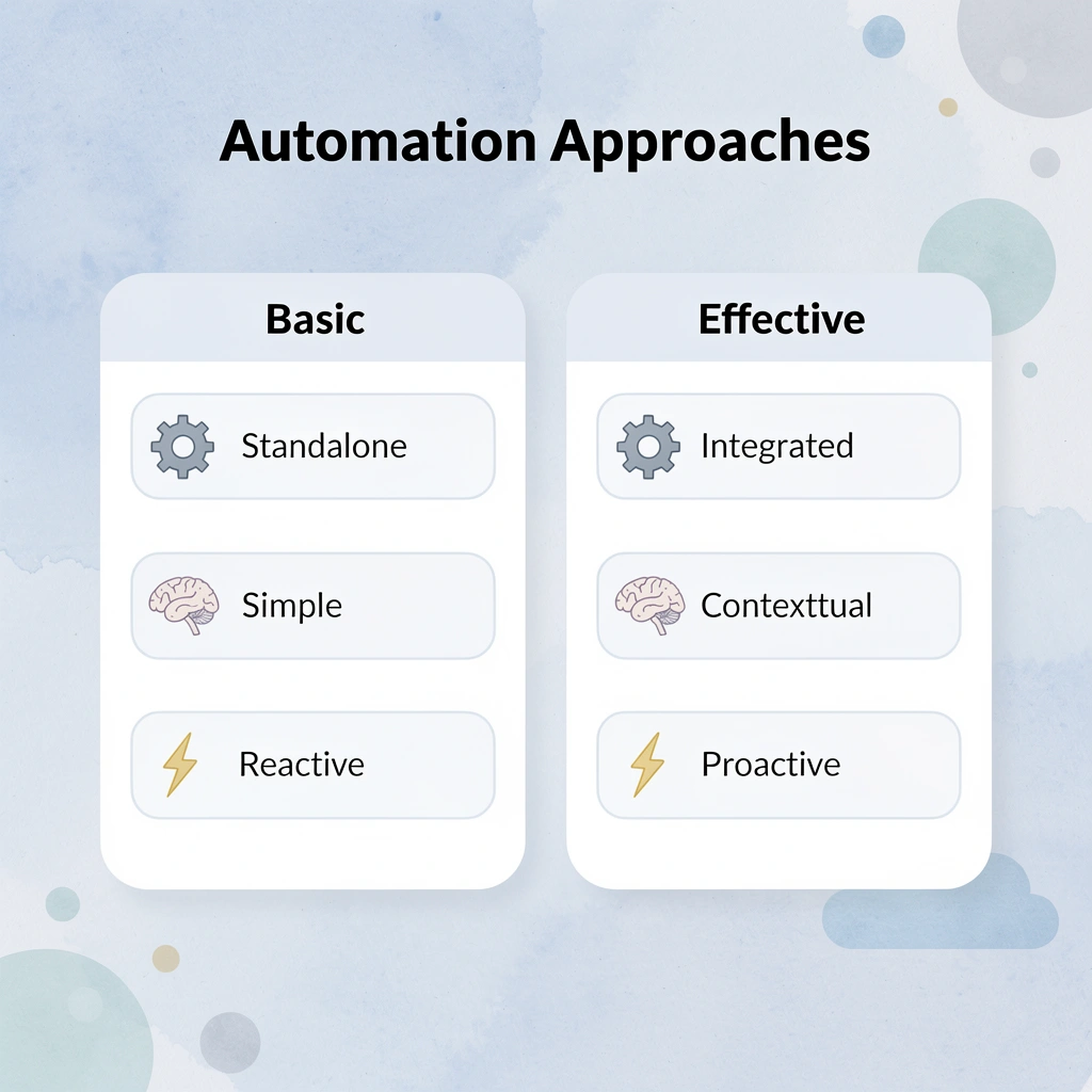 Comparison between basic and effective automation approaches