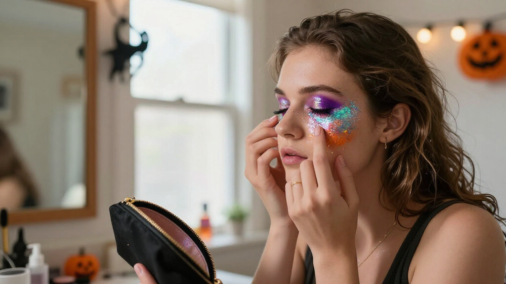 Halloween face glitter