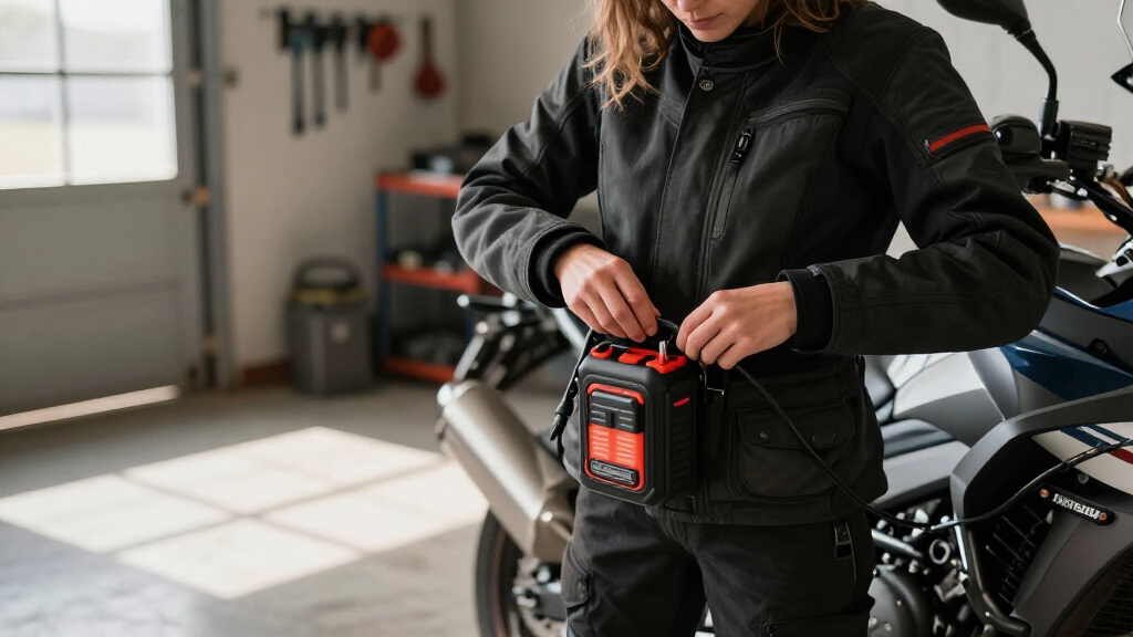portable battery pack for heated gear motorcycle