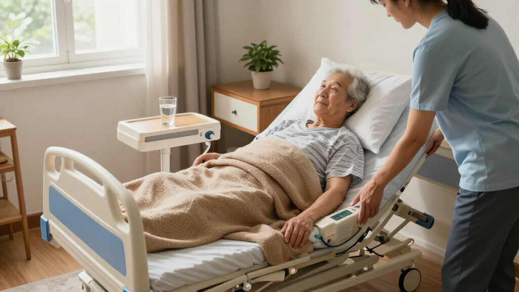 semi electric hospital bed for home care