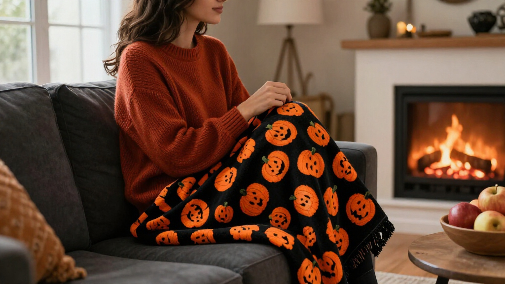 Halloween throw blankets