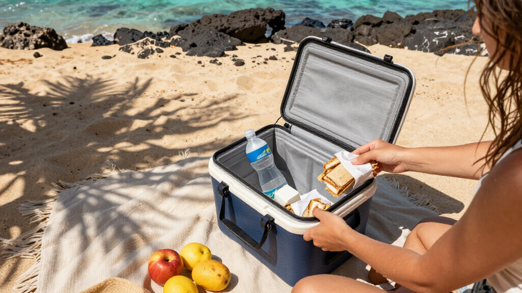 collapsible cooler for island picnics