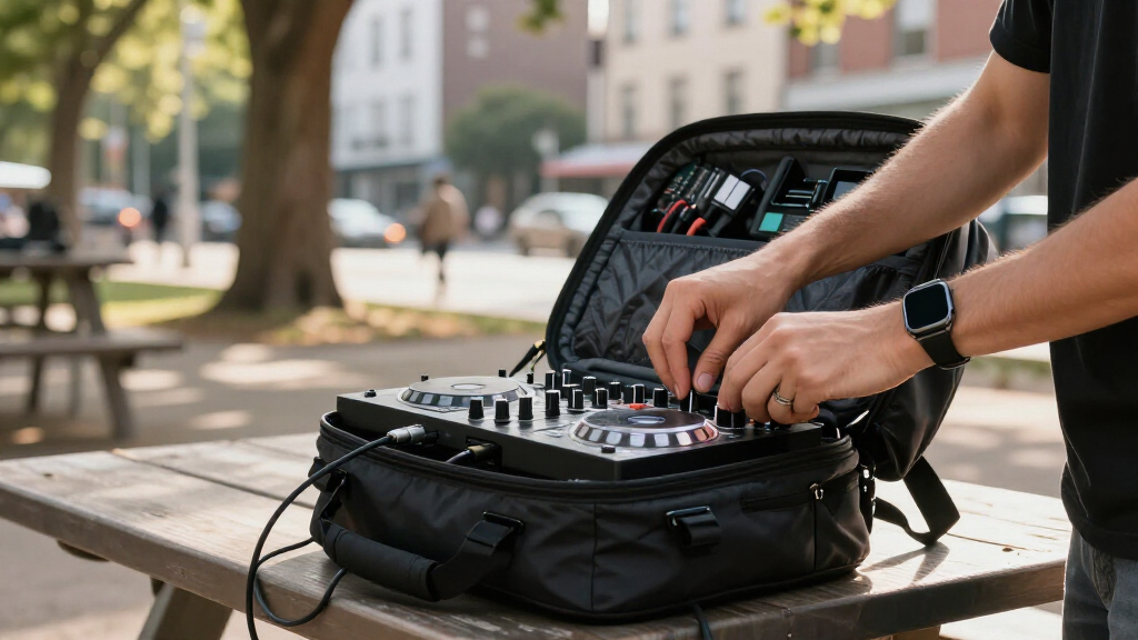 compact DJ controller backpacks