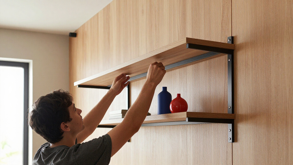 wall mounted bookshelf system track style