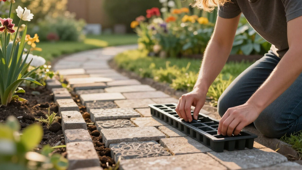 garden pathway edging kit and paver molds