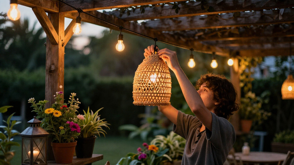 boho outdoor string lights