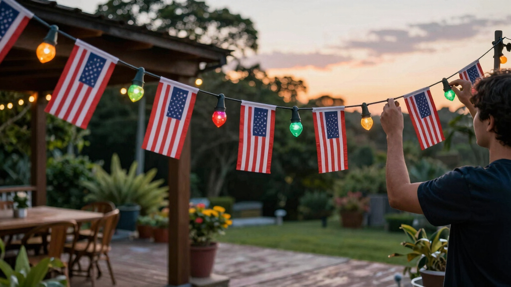 patriotic outdoor string lights