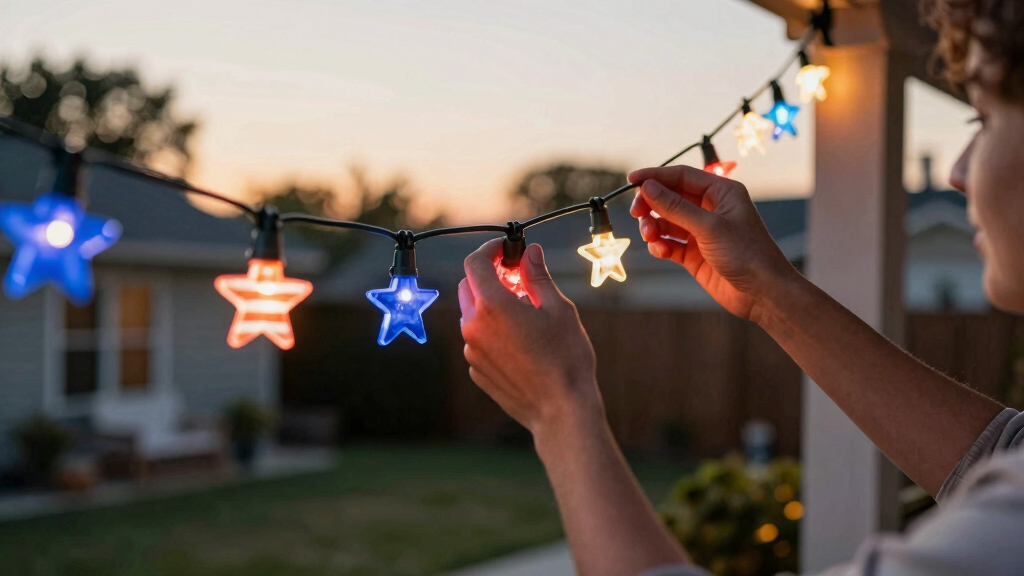 patriotic LED string lights