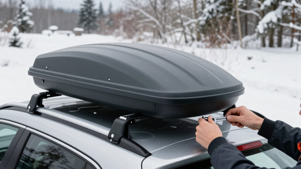 roof cargo box for winter road trip