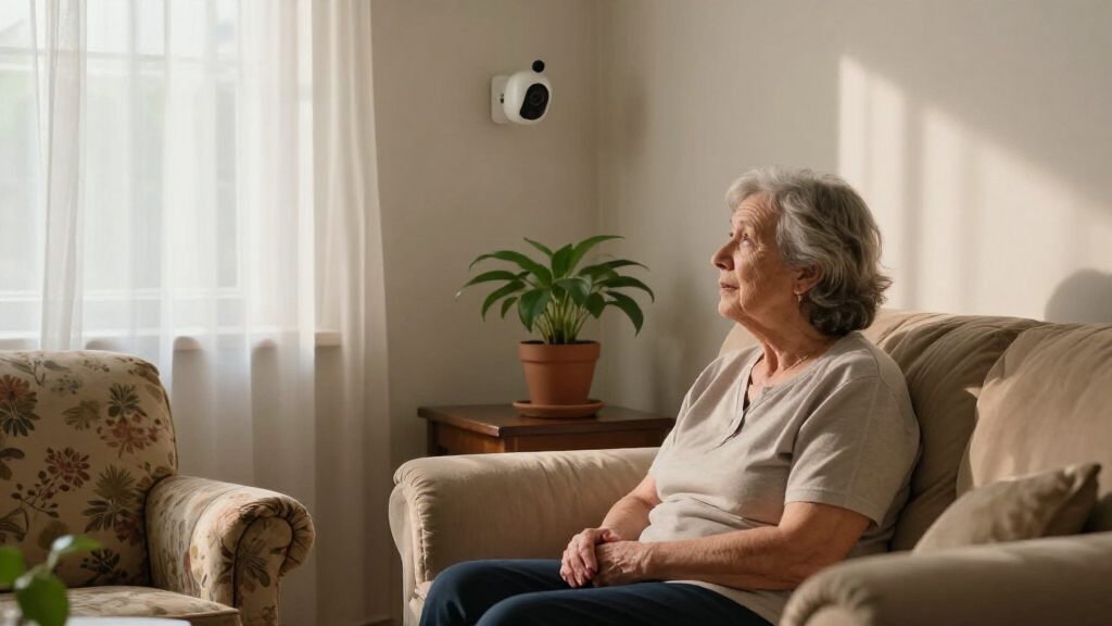 indoor security camera with two way audio for elder care