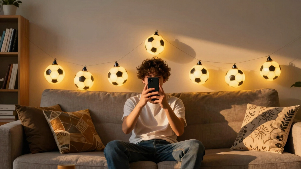 soccer-themed LED string lights