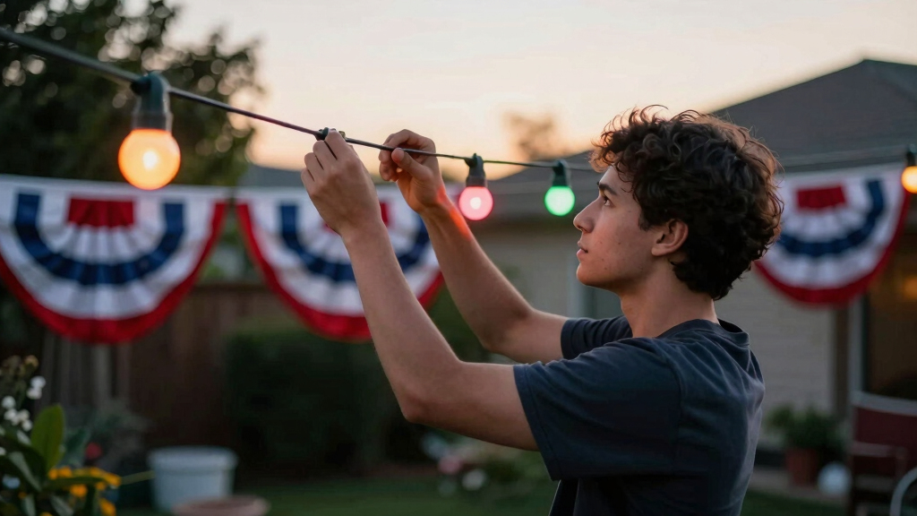 patriotic outdoor string lights