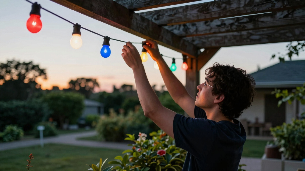 patriotic outdoor string lights