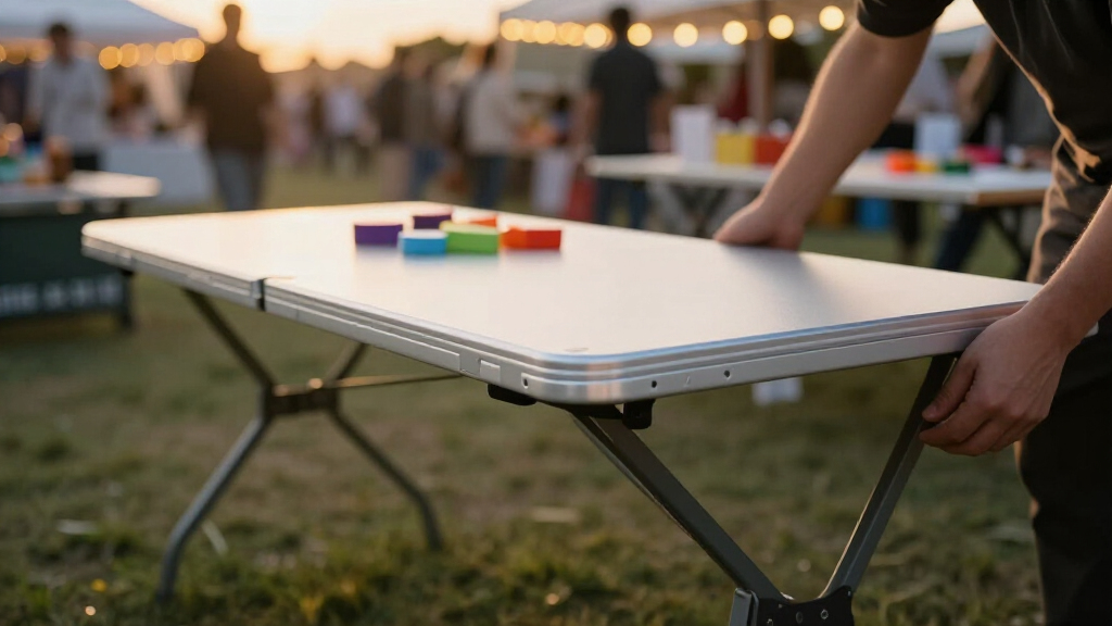 folding product demo tables for events