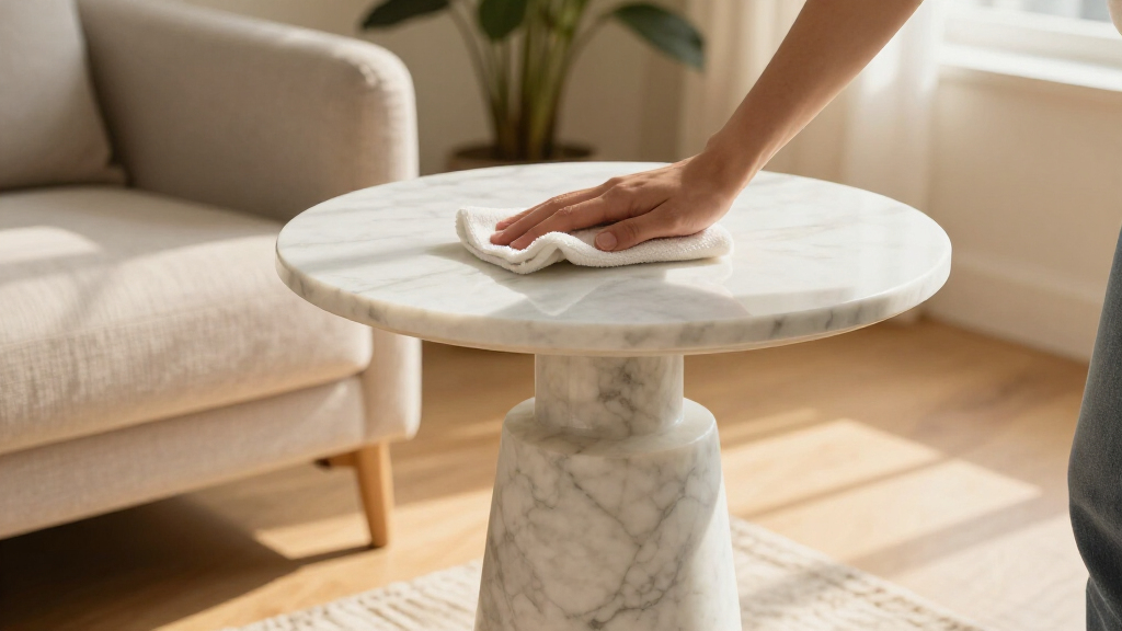 marble pedestal side table round