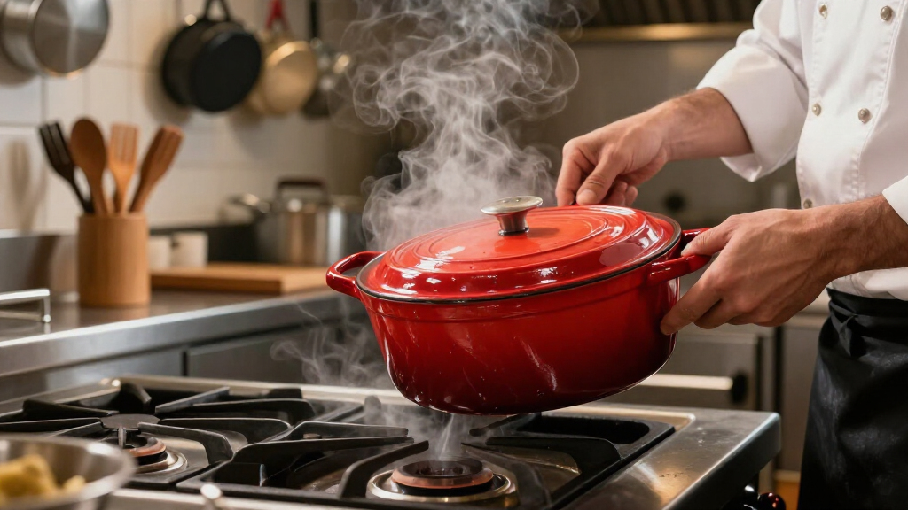 enameled cast iron dutch oven set for professional chefs