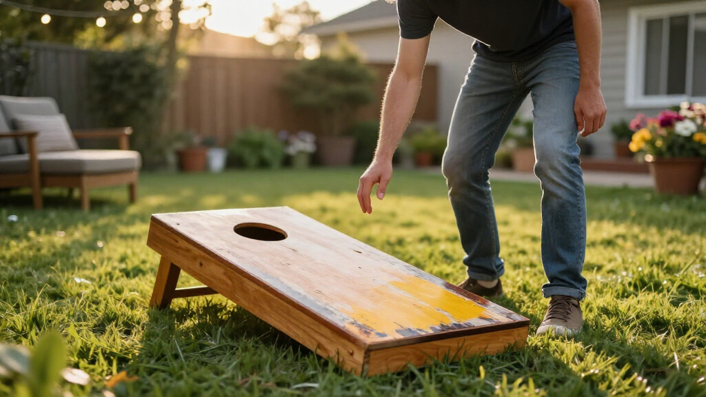 backyard cornhole set premium