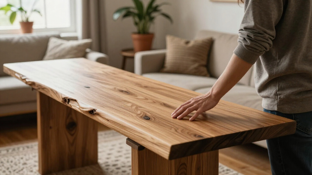 live edge console table
