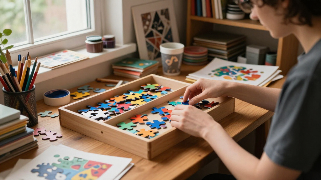 puzzle desk organizer
