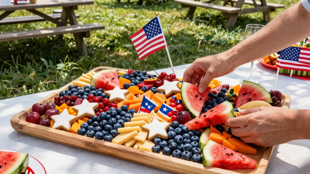 patriotic outdoor serving platters