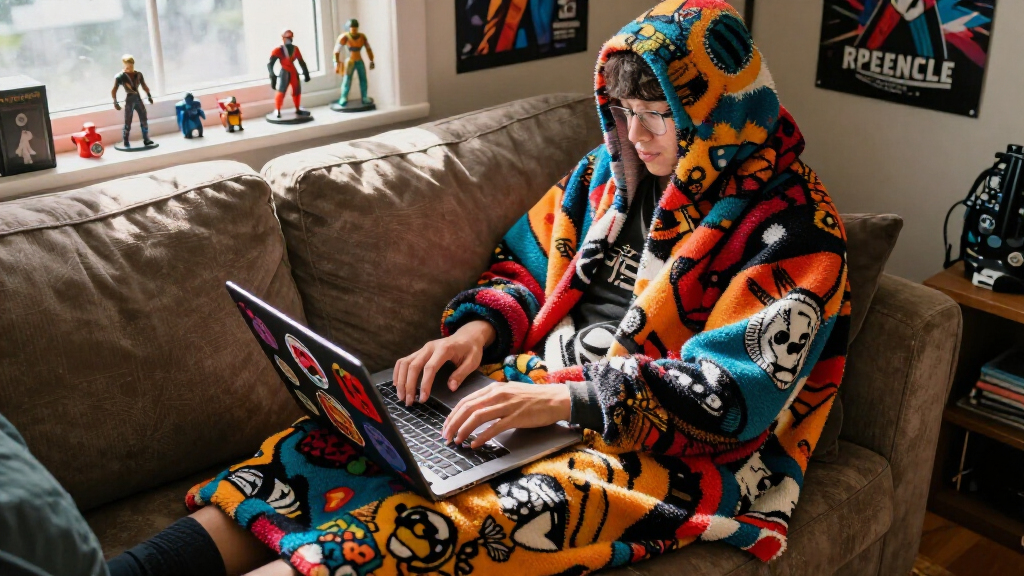 pop culture themed cozy blankets