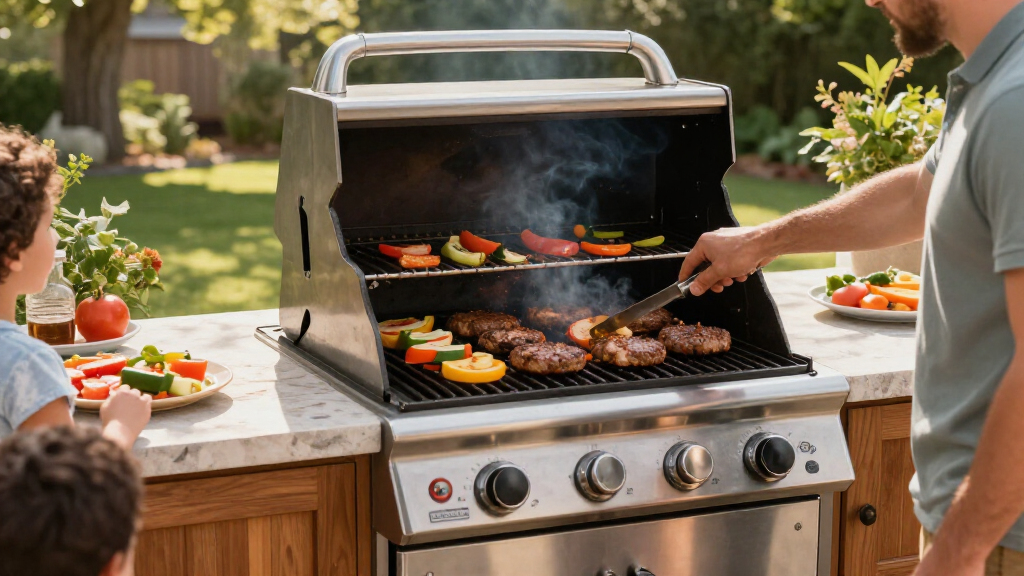 premium gas grill for outdoor kitchen