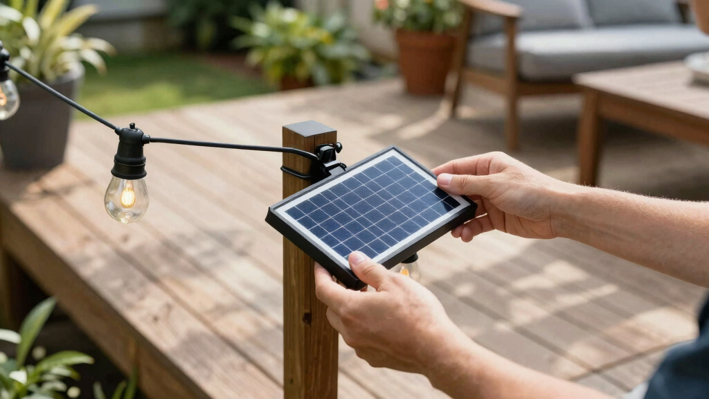 solar-powered outdoor string lights