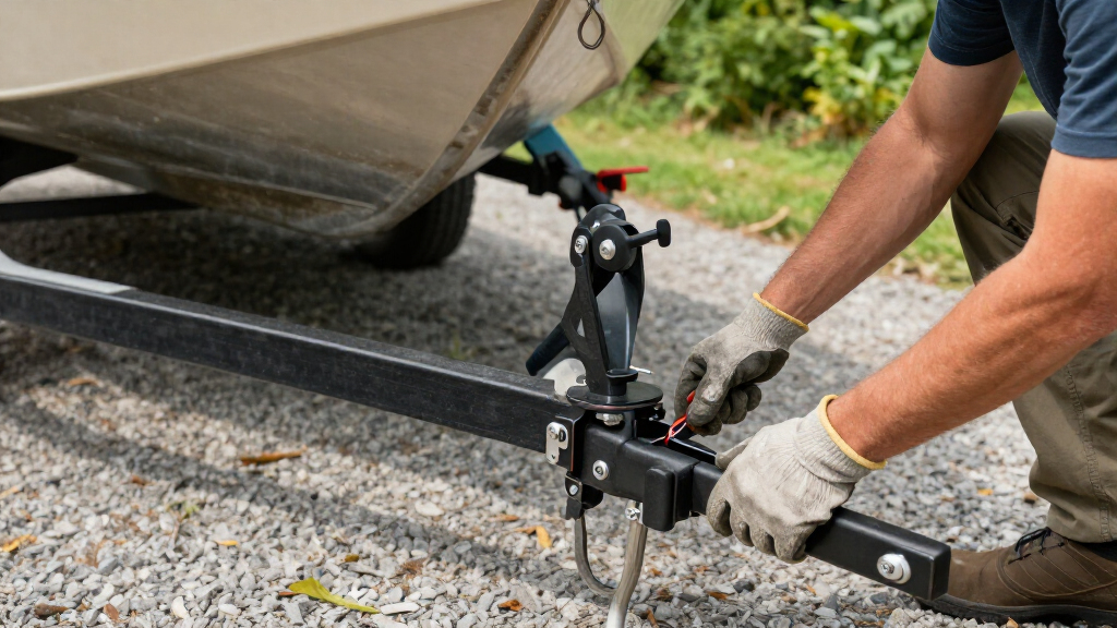 hitch mount sway control for boat trailer