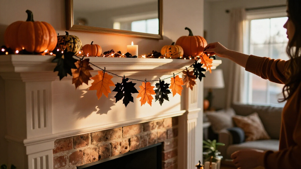 Halloween decorative mantel garlands