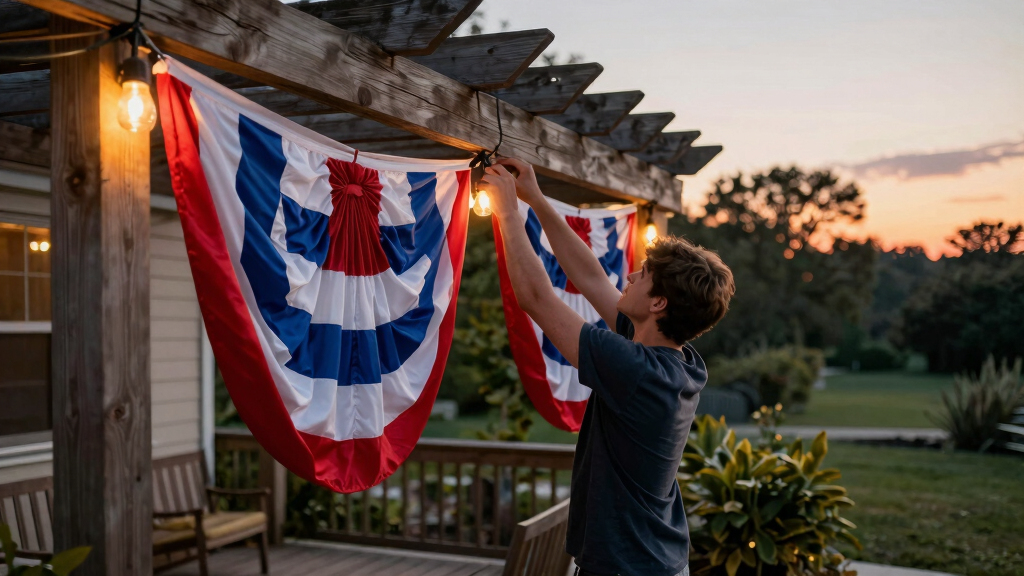patriotic outdoor string lights