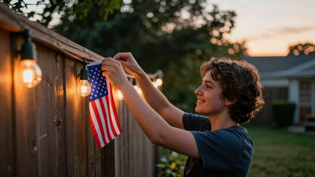 patriotic outdoor string lights