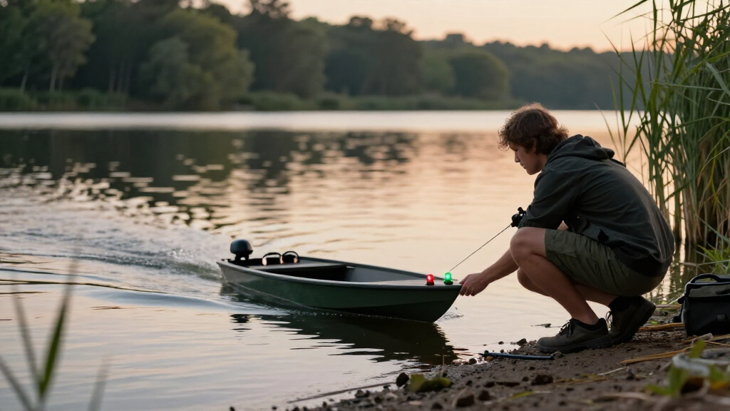 rc bait boat with led lights