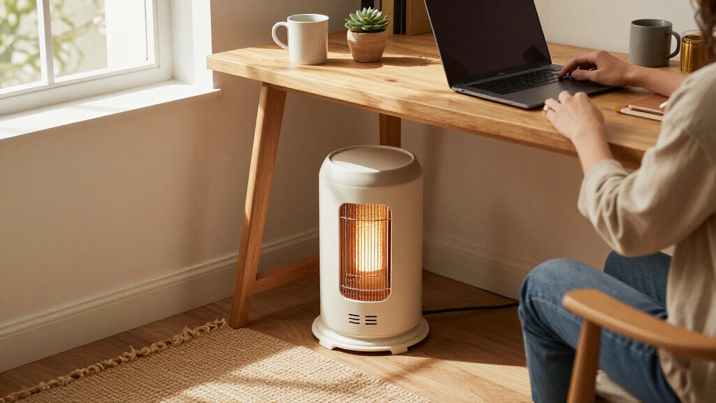 small room space heater under desk