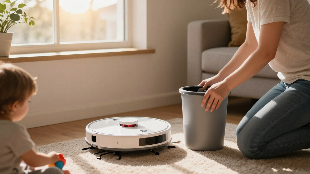 robot vacuum with self emptying base