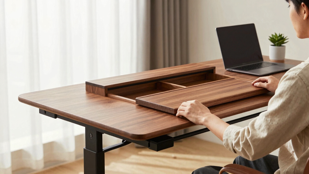best adjustable desk with built in storage