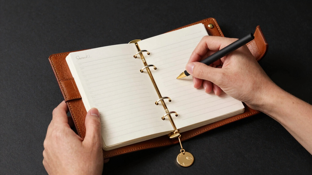 luxury planner organizer leather