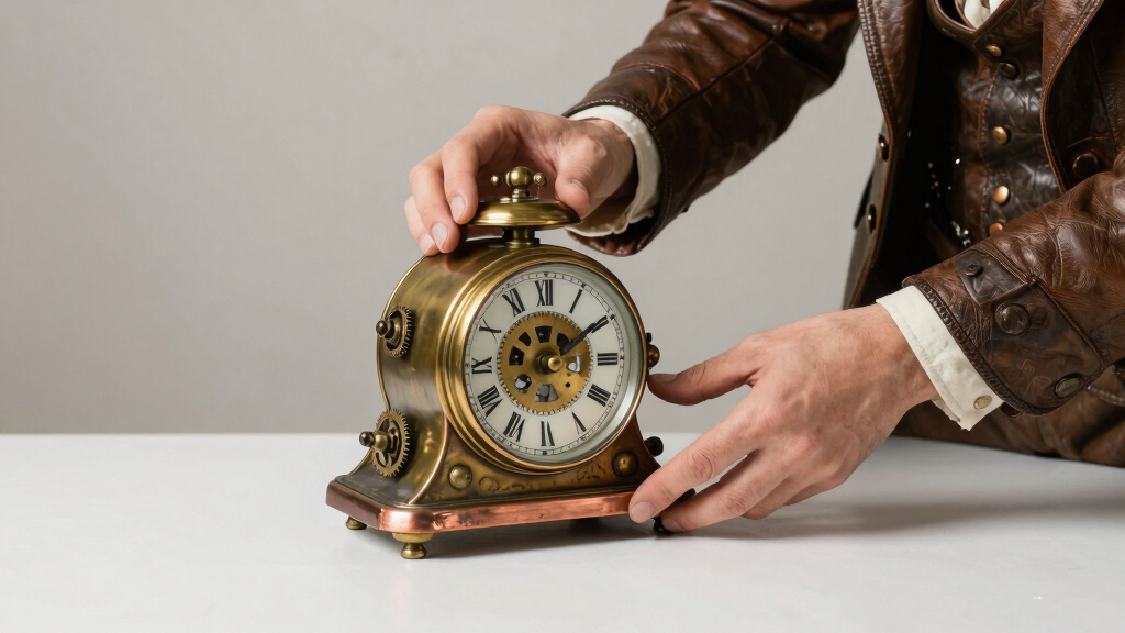 steampunk mantel clock