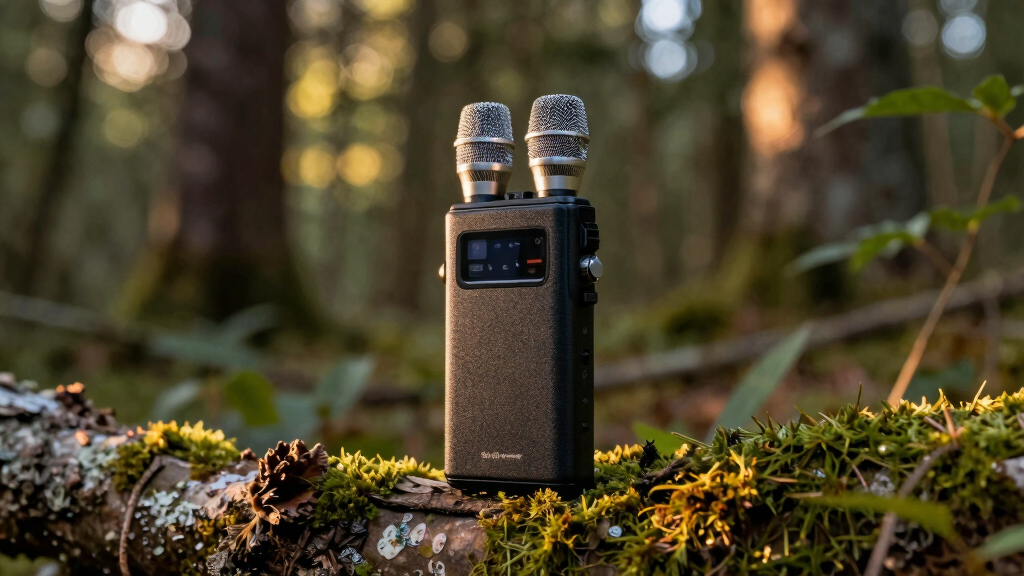 field audio recorder for strange forest sounds