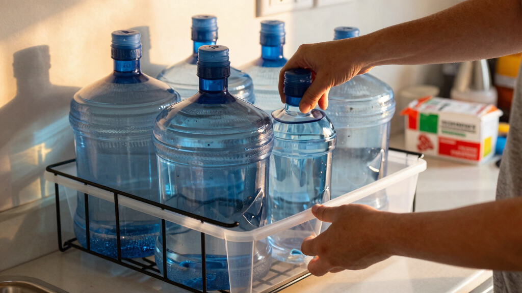 best five gallon water jug storage rack