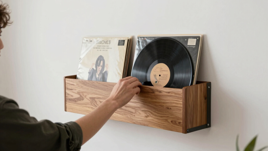 best wall mounted vinyl record display shelf