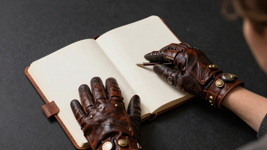 steampunk leather gloves