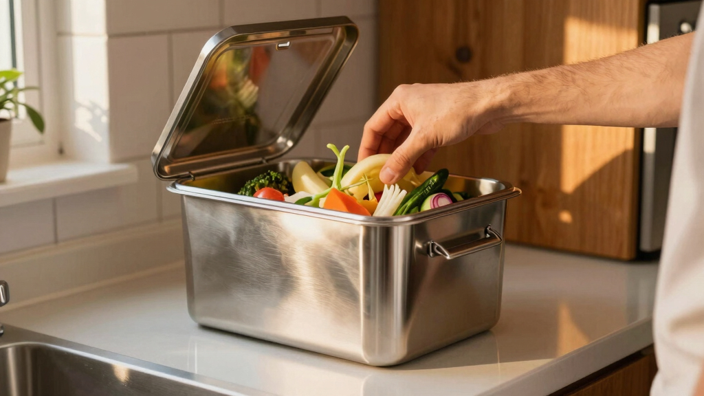 best countertop compost bin stainless steel