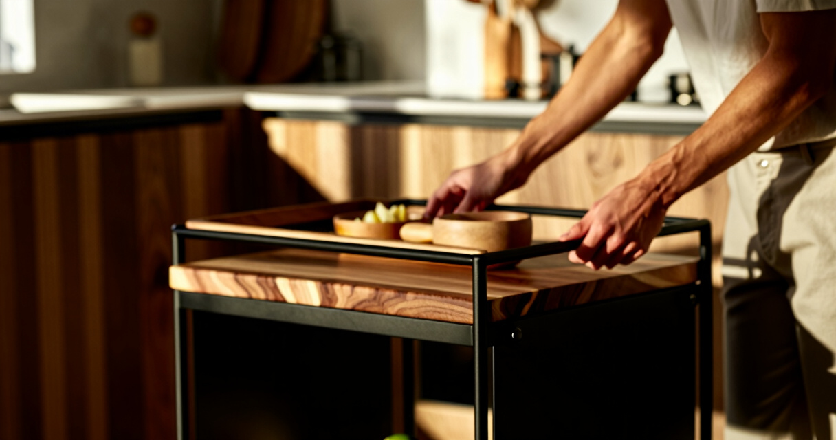 best rolling island cart with butcher block top