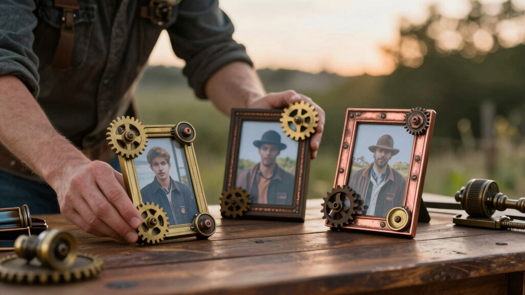 steampunk photo frame set